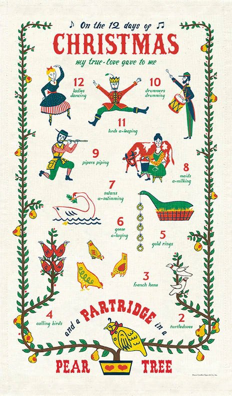 Twelve Days of Christmas Vintage Tea Towel - Lemon And Lavender Toronto