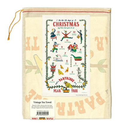 Twelve Days of Christmas Vintage Tea Towel - Lemon And Lavender Toronto