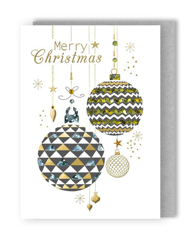 Two Baubles Christmas Card - Lemon And Lavender Toronto