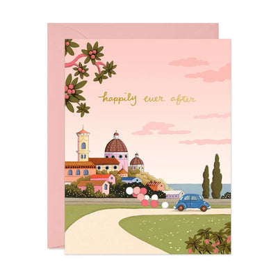 Under Pink Skies Wedding Greeting Card - Lemon And Lavender Toronto