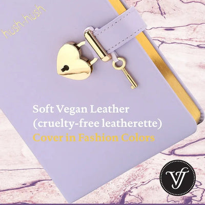 Vegan Leather Journal with Lock, Pouch, Pen Gift Set LILAC - Lemon And Lavender Toronto