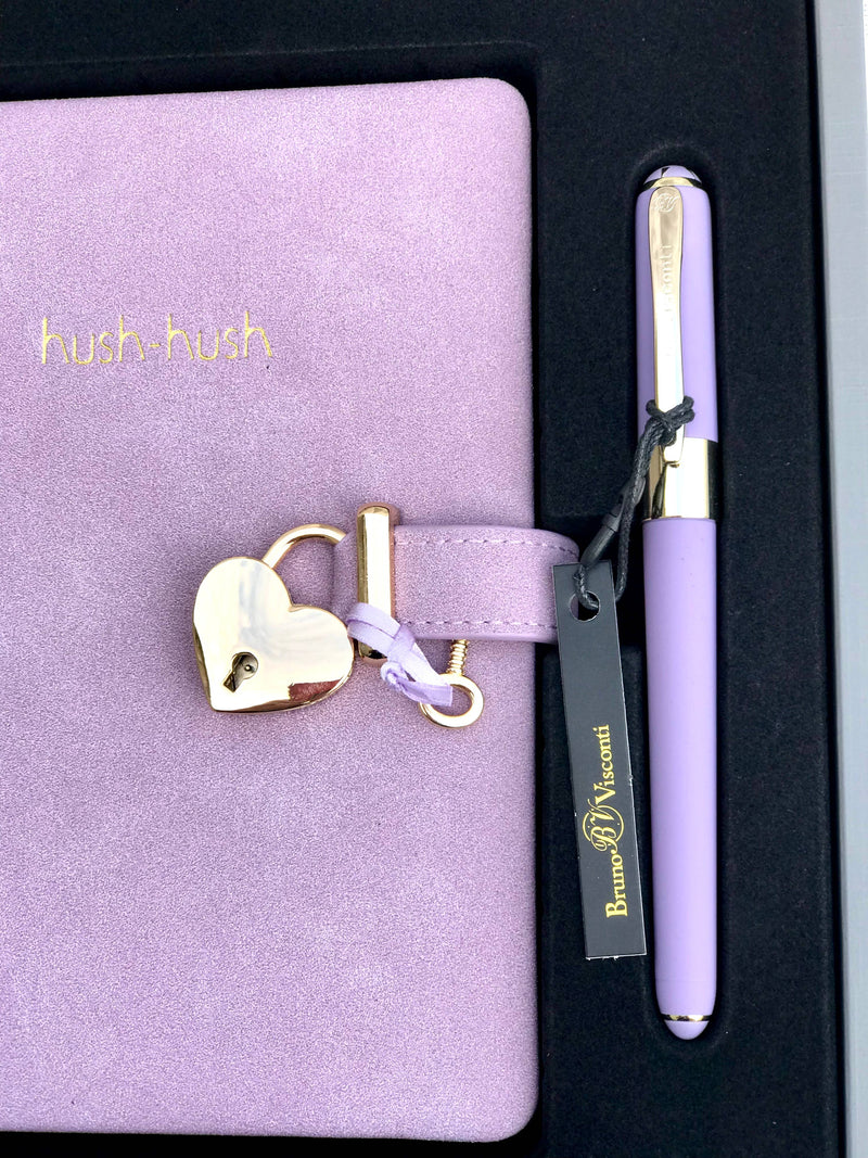 Vegan Leather Journal with Lock, Pouch, Pen Gift Set LILAC - Lemon And Lavender Toronto