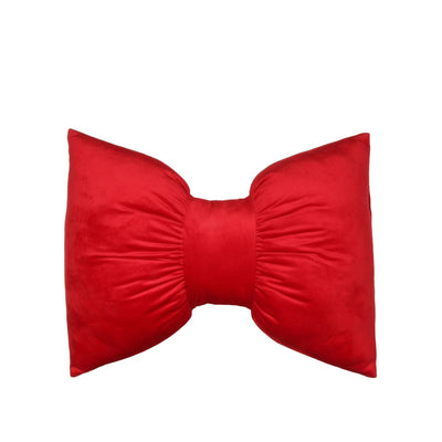 Velvet Bow Shaped Cushion Red - Lemon And Lavender Toronto