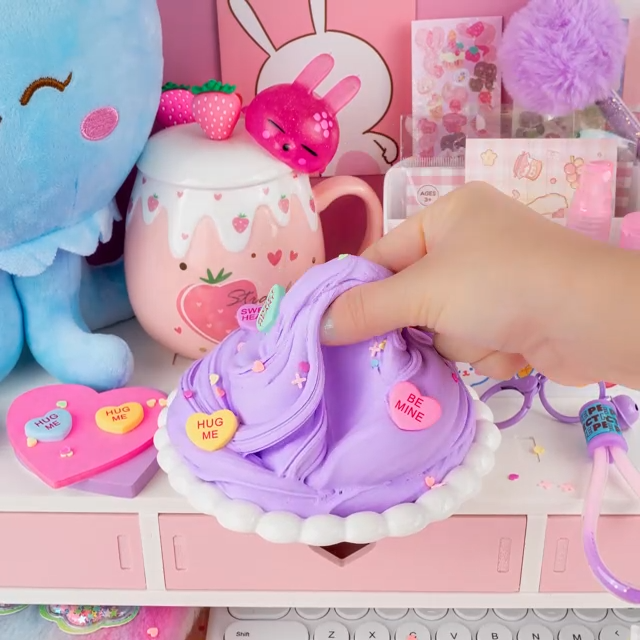 Conversation Heart Fluff Slime