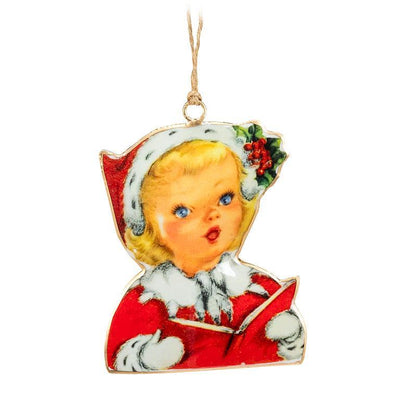 Vintage Carolling Girl Ornament - Lemon And Lavender Toronto