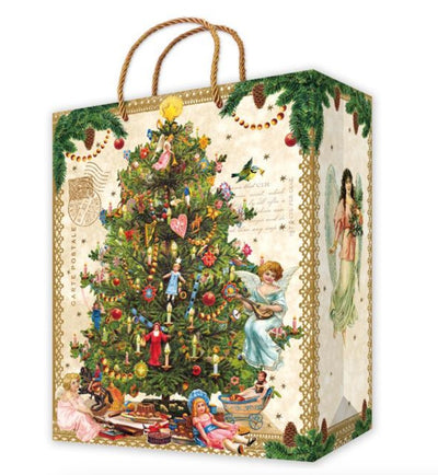 Vintage Christmas Tree Small Gift Bag - Lemon And Lavender Toronto