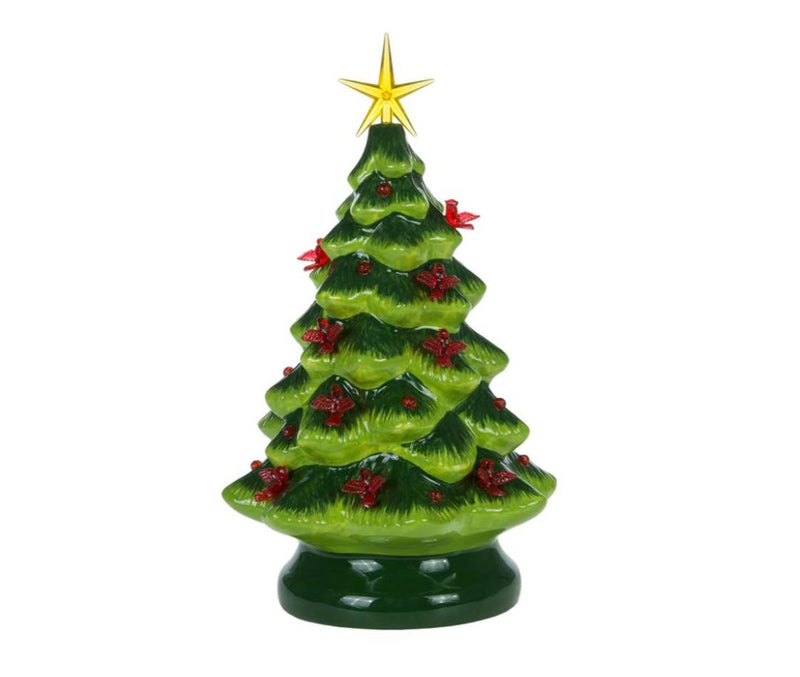 Vintage Green LED Christmas Tree with Cardinals - Lemon And Lavender Toronto