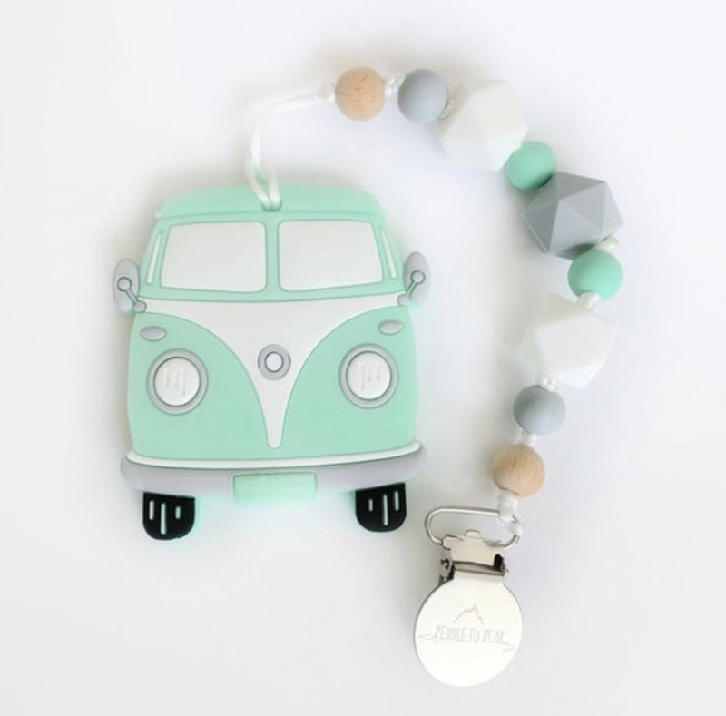 Vintage Mint Vw Van Teether with Clip - Lemon And Lavender Toronto