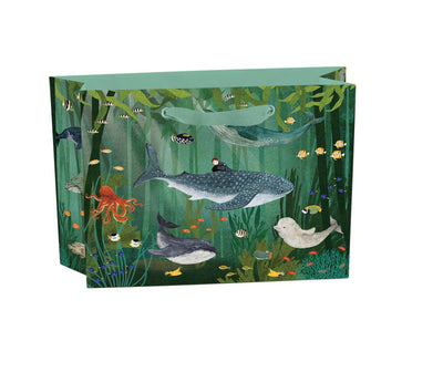 Whales Small Landscape Gift Bag - Lemon And Lavender Toronto