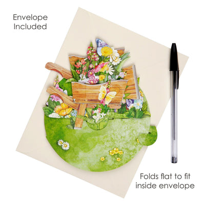 Wheelbarrow Of Flowers 3D Pop Up Card - Lemon And Lavender Toronto