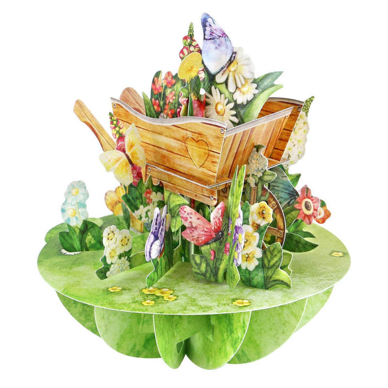 Wheelbarrow Of Flowers 3D Pop Up Card - Lemon And Lavender Toronto