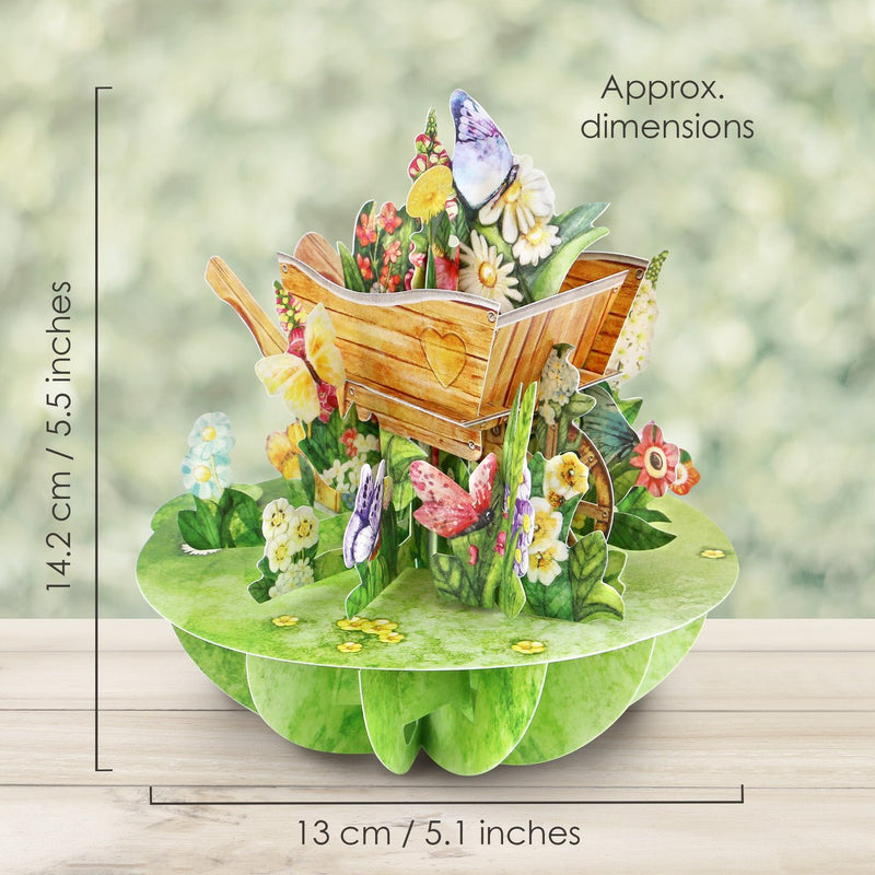 Wheelbarrow Of Flowers 3D Pop Up Card - Lemon And Lavender Toronto