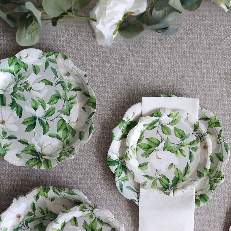 White Blossom Dessert Paper Plate - Lemon And Lavender Toronto