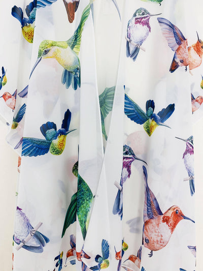 White - Multi Bird Kimono - Lemon And Lavender Toronto