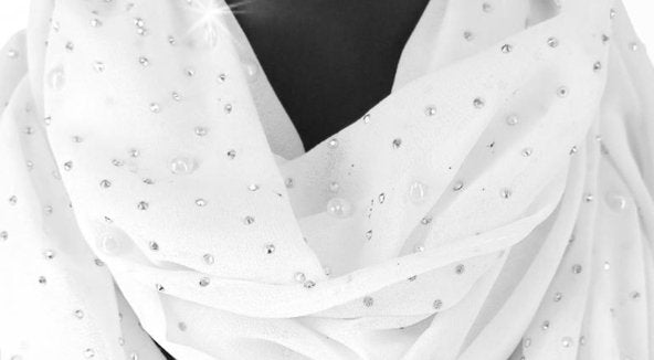 White Pearl Scarf - Jacqueline Kent - Lemon And Lavender Toronto