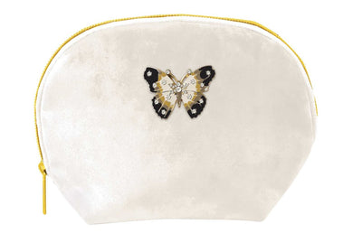 White Velvet Butterfly Brooch Bag - Lemon And Lavender Toronto