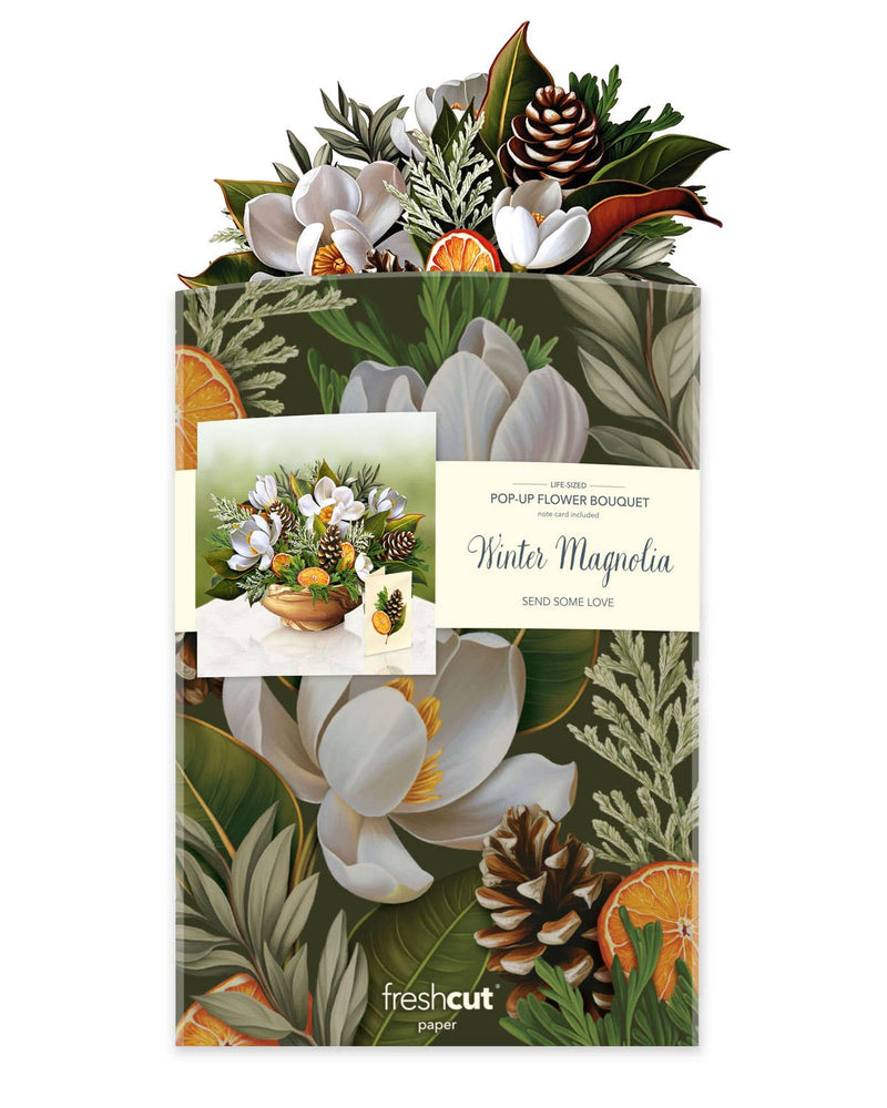 Winter Magnolia Pop - up Greeting Card - Lemon And Lavender Toronto