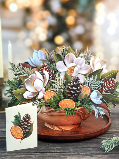 Winter Magnolia Pop - up Greeting Card - Lemon And Lavender Toronto