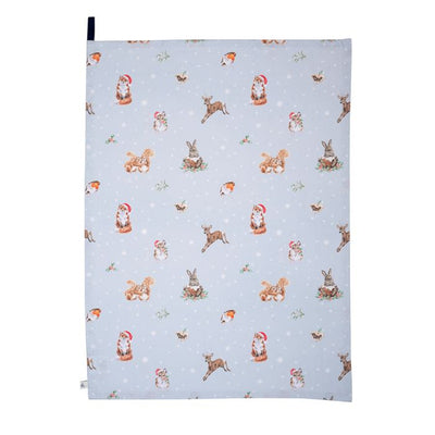 'Winter Woodland' Woodland Animal Dish Towel - Lemon And Lavender Toronto