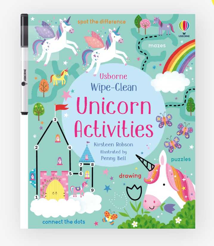 Wipe - Clean Unicorn Activities - Usborne - Lemon And Lavender Toronto