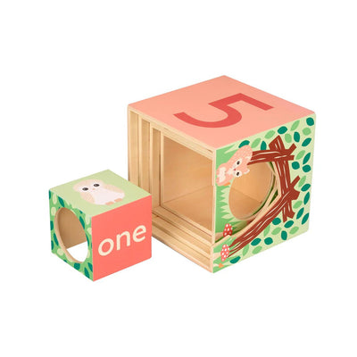 Woodland Animal Wooden Stacking Cubes - Lemon And Lavender Toronto