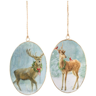 Woodland Deer Disk Ornaments - Lemon And Lavender Toronto