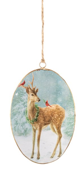 Woodland Deer Disk Ornaments - Lemon And Lavender Toronto