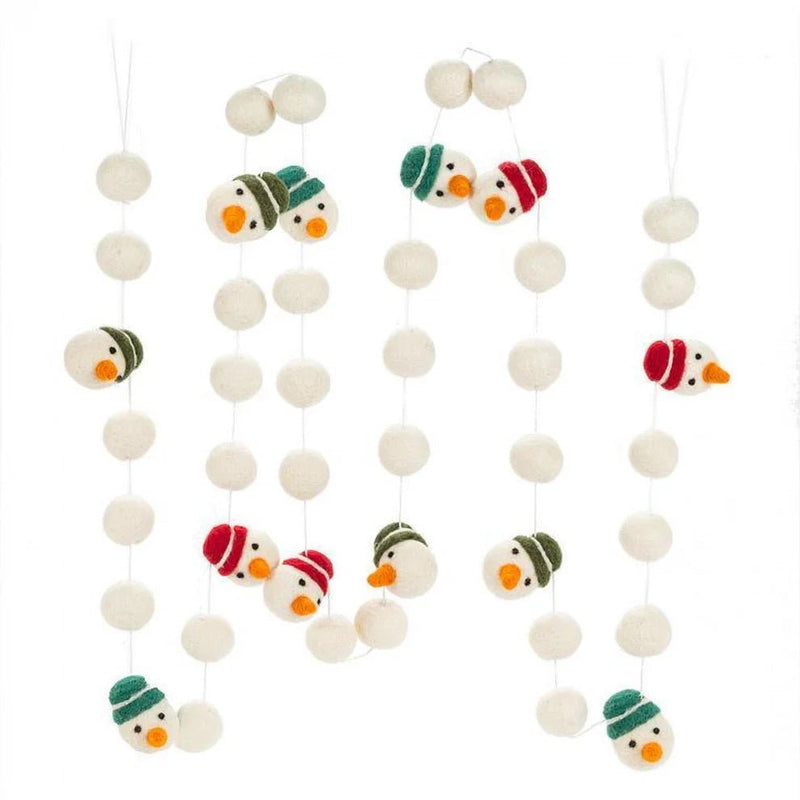 Wool Snowman Pompom Garland - Lemon And Lavender Toronto