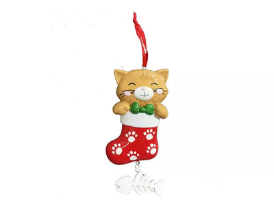 Write - A - Name Ornament - CAT IN STOCKING - Lemon And Lavender Toronto