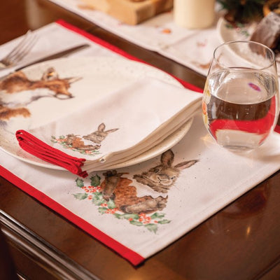 Christmas Fabric Napkins Winter Woodland Pack of 4
