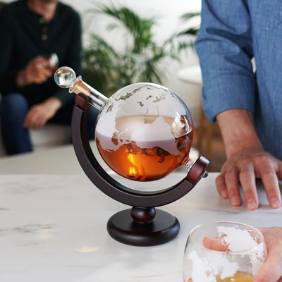 Globe Decanter Etched Glass