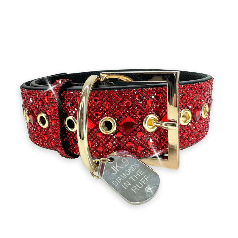 Diamond in the Ruff RED - Dog Collar & Leash  ( Sold Individually)