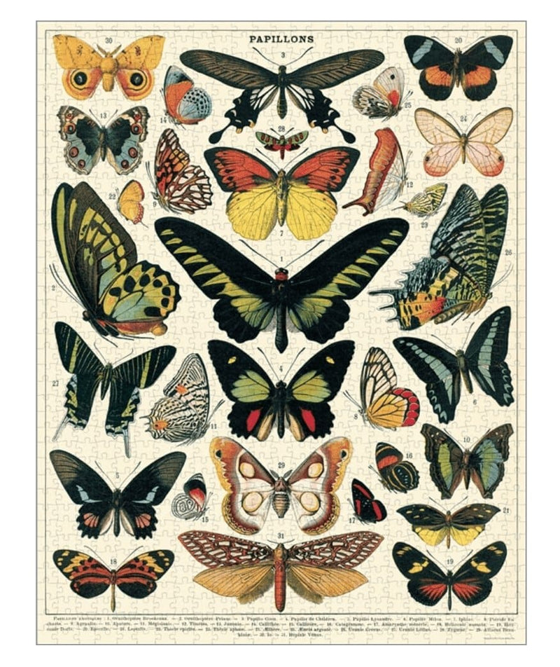 1000 pc Vintage Puzzle "Butterflies"- Cavallini - Lemon And Lavender Toronto