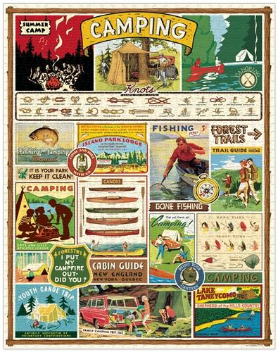 1000 pc Vintage Puzzle " Camping" - Cavallini - Lemon And Lavender Toronto