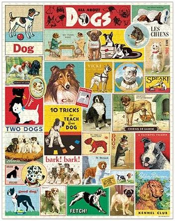 1000 pc Vintage Puzzle "Dogs" - Cavallini - Lemon And Lavender Toronto