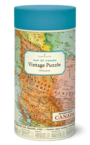 1000 pc Vintage Puzzle " Map of Canada" - Cavallini - Lemon And Lavender Toronto
