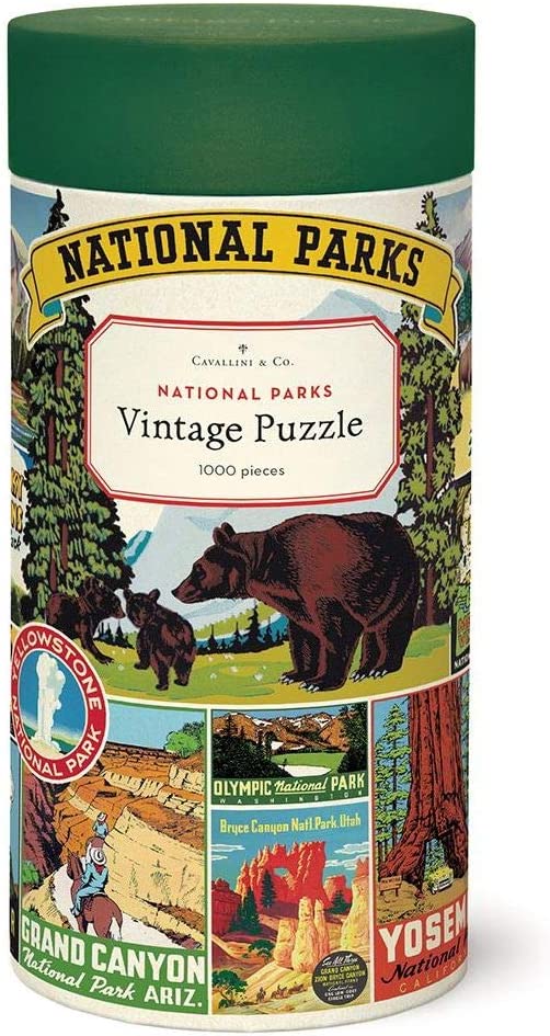1000 pc Vintage Puzzle " National Parks" - Cavallini - Lemon And Lavender Toronto