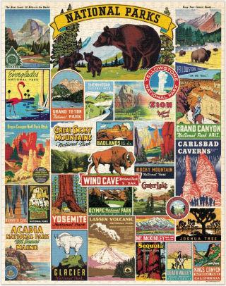 1000 pc Vintage Puzzle " National Parks" - Cavallini - Lemon And Lavender Toronto