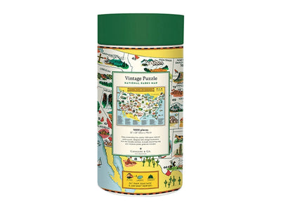 1000 pc Vintage Puzzle " National Parks Map" - Cavallini - Lemon And Lavender Toronto