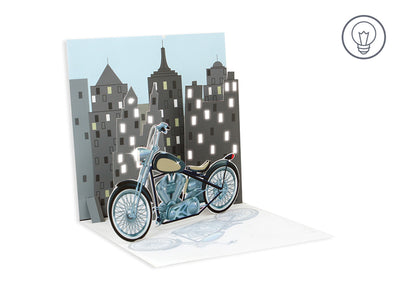 Motorcycle Light Up  Pop Up Card
