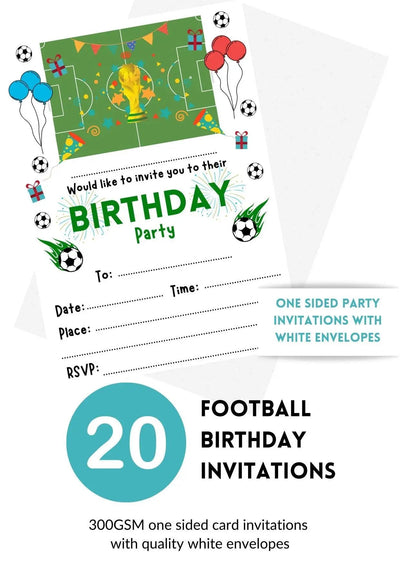 20 Pack Football Birthday Party Invitations - Lemon And Lavender Toronto