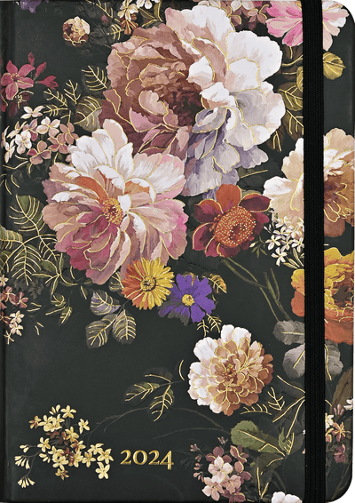 2024 Midnight Floral Weekly Planner (16 months, Sept 2023 to Dec 2024) - Lemon And Lavender Toronto