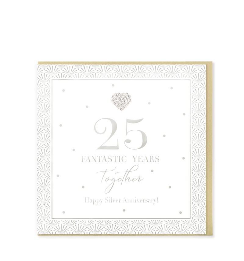 25 Years Together Happy Silver Anniversary Card - Lemon And Lavender Toronto