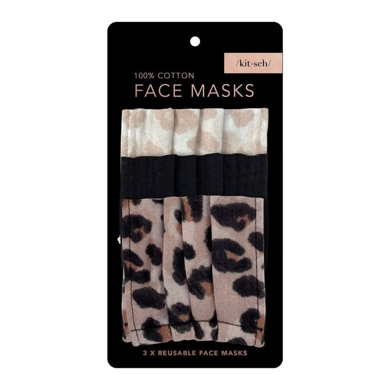 3 Layer Cotton Masks - Set of 3 Leopard KITSCH - Lemon And Lavender Toronto