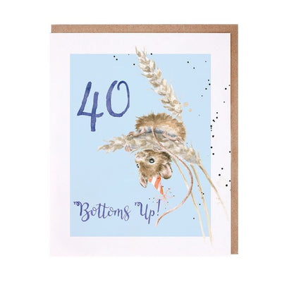 40 BOTTOMS UP!' BIRTHDAY CARD - Lemon And Lavender Toronto