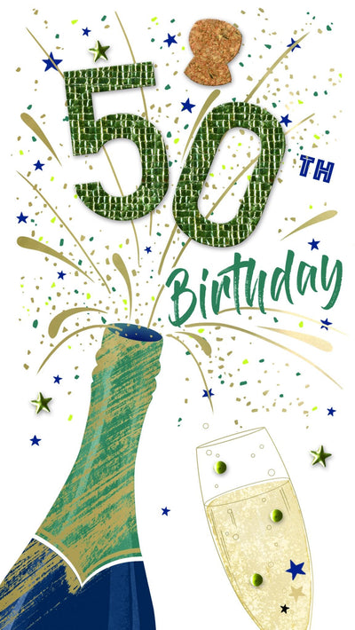 50th birthday – Champagne Card - Lemon And Lavender Toronto