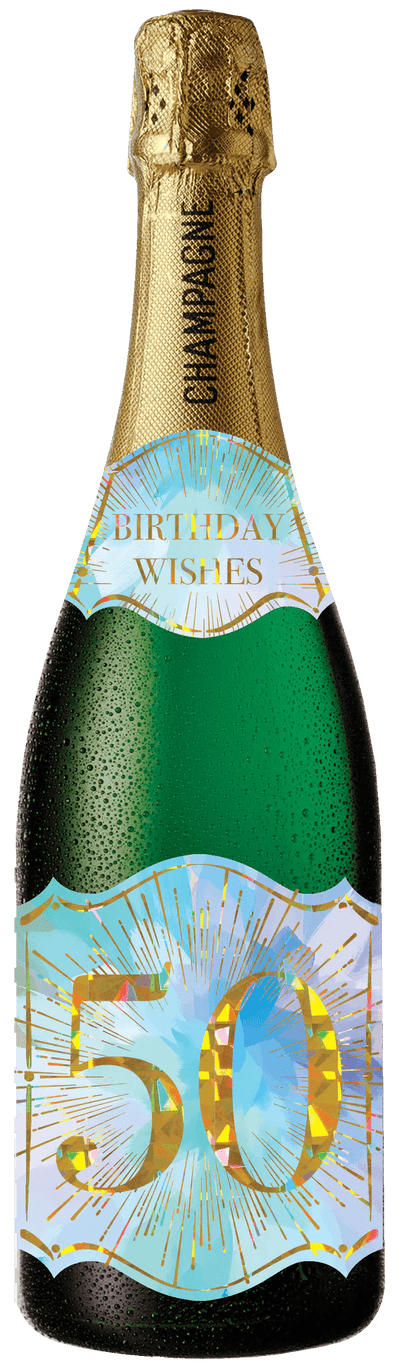 50th Birthday Champagne Sound Card - Lemon And Lavender Toronto