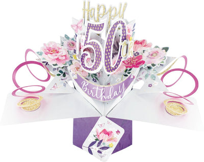 50th Birthday Pop Up Card - Lemon And Lavender Toronto
