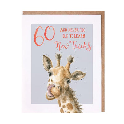60 AND NEVER TOO OLD TO LEARN NEW TRICKS' BIRTHDAY CARD - Lemon And Lavender Toronto