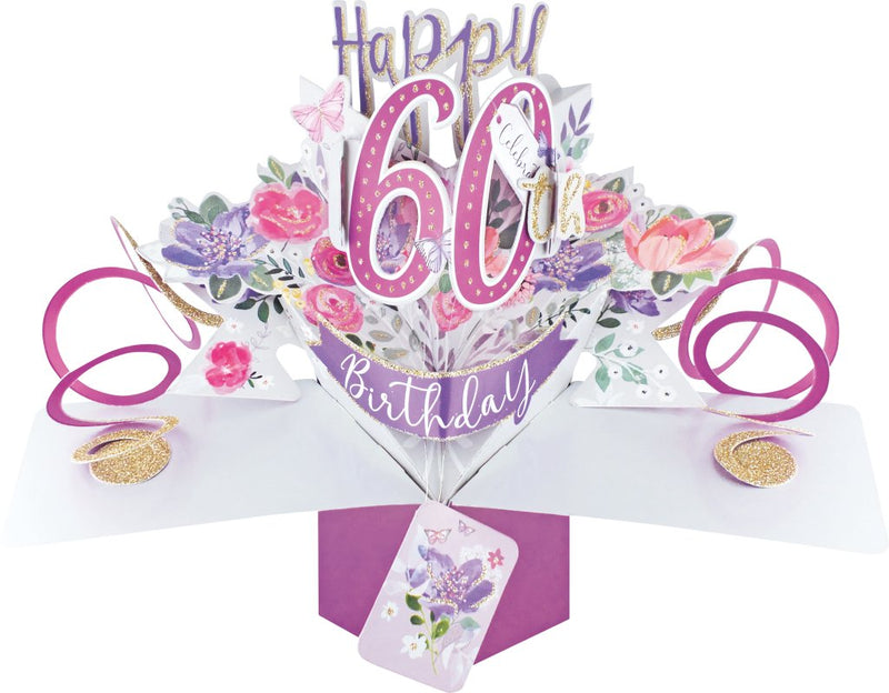 60th Birthday Pop Up Card - Lemon And Lavender Toronto